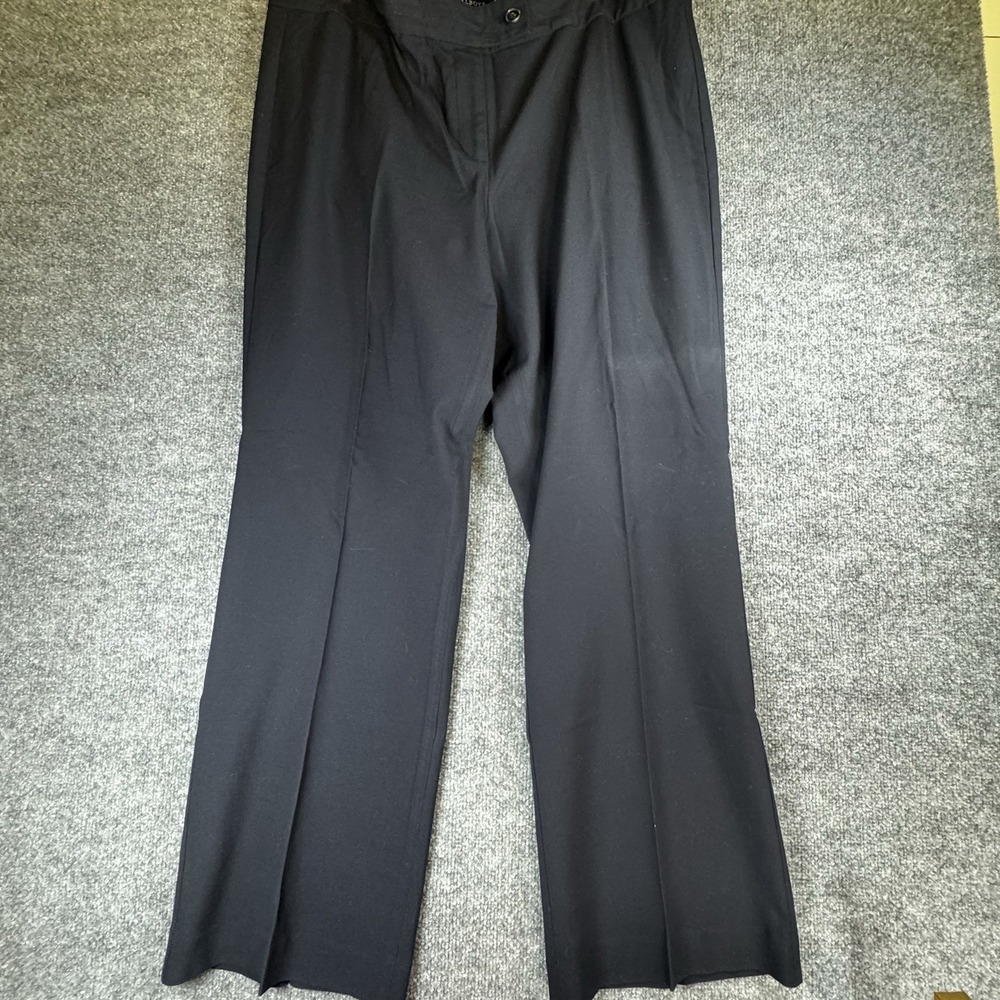 Talbots Curvy Trouser Black Pants Womens Plus Size 18L Straight Leg High Rise